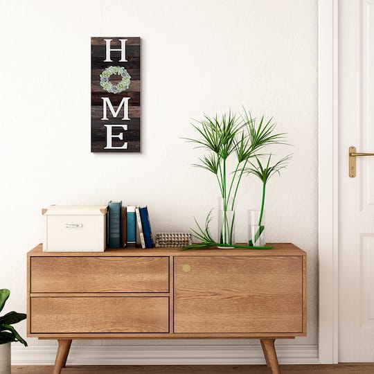 Stupell Industries Home Green Succulent Wreath Greeting Canvas Wall Art